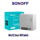 Интеллектуальный выключатель света Sonoff мини R2 умный переключатель Wi-Fi ЖК-экраном таймером и Управление работает с Amazon Alexa Google Home EWeLink для домашнего использования малого два пути светильник переключатели