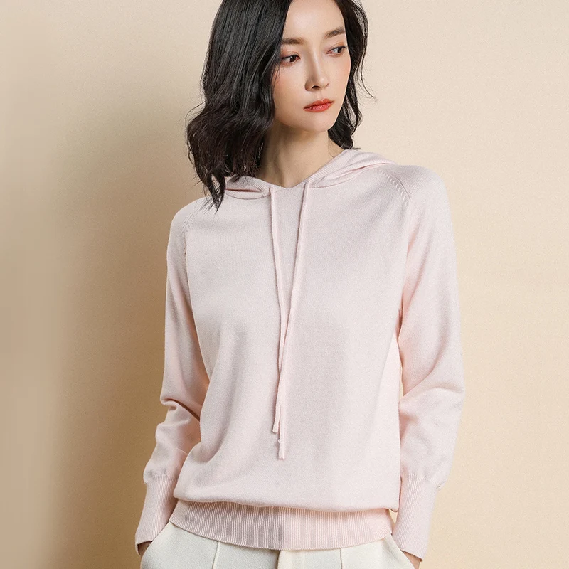 

Women Hoodies Sweatshirts 2021 Knitted Tops Ladies Autumn Winter Warm Pullovers Korean style Long Sleeve Hoodies Ladies