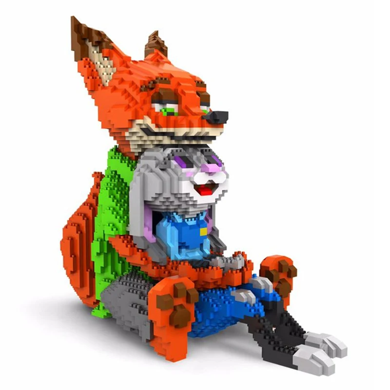 

4600 шт. 16026 алмазные блоки, милый кролик Джуди, модель Ника лисы, пластиковые строительные игрушки, фигурки, игрушки для детей, подарки