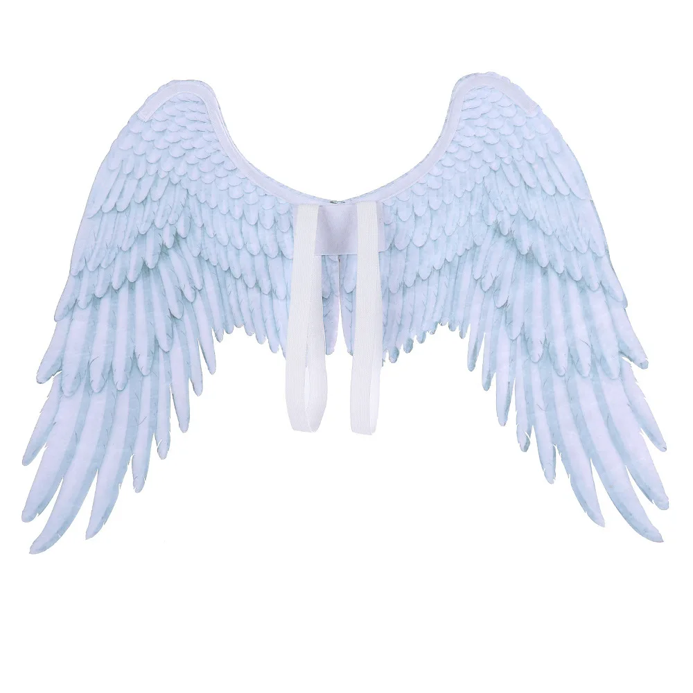 

3D Angel Wings Halloween Mardi Gras Theme Party Costume Cosplay Decoration Black White Wings Devil Accessories For Adults Kids
