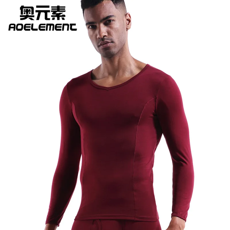 

Men bottoming shirt Cotton men foundation v-neck thermal underwear Slim thin coat Low neck bottoming shirt mens underwear
