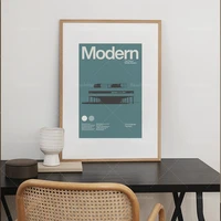 affiche moderne modernisme architecture graphique minimale villa savoie le corbusier