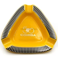 cohiba 50th anniversary porcelain cigar ashtray 3 cigar ash tray tobacco cigarette ashtray holder smoking tool with gift box