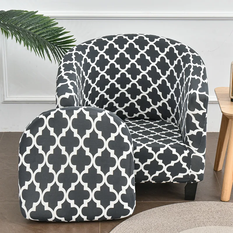 

Stretch Club Chair Cover Printed Tub ArmChair Slipcover Sofa Cover Spandex Couch Covers for Bar Counter Living Room 2Pcs/set