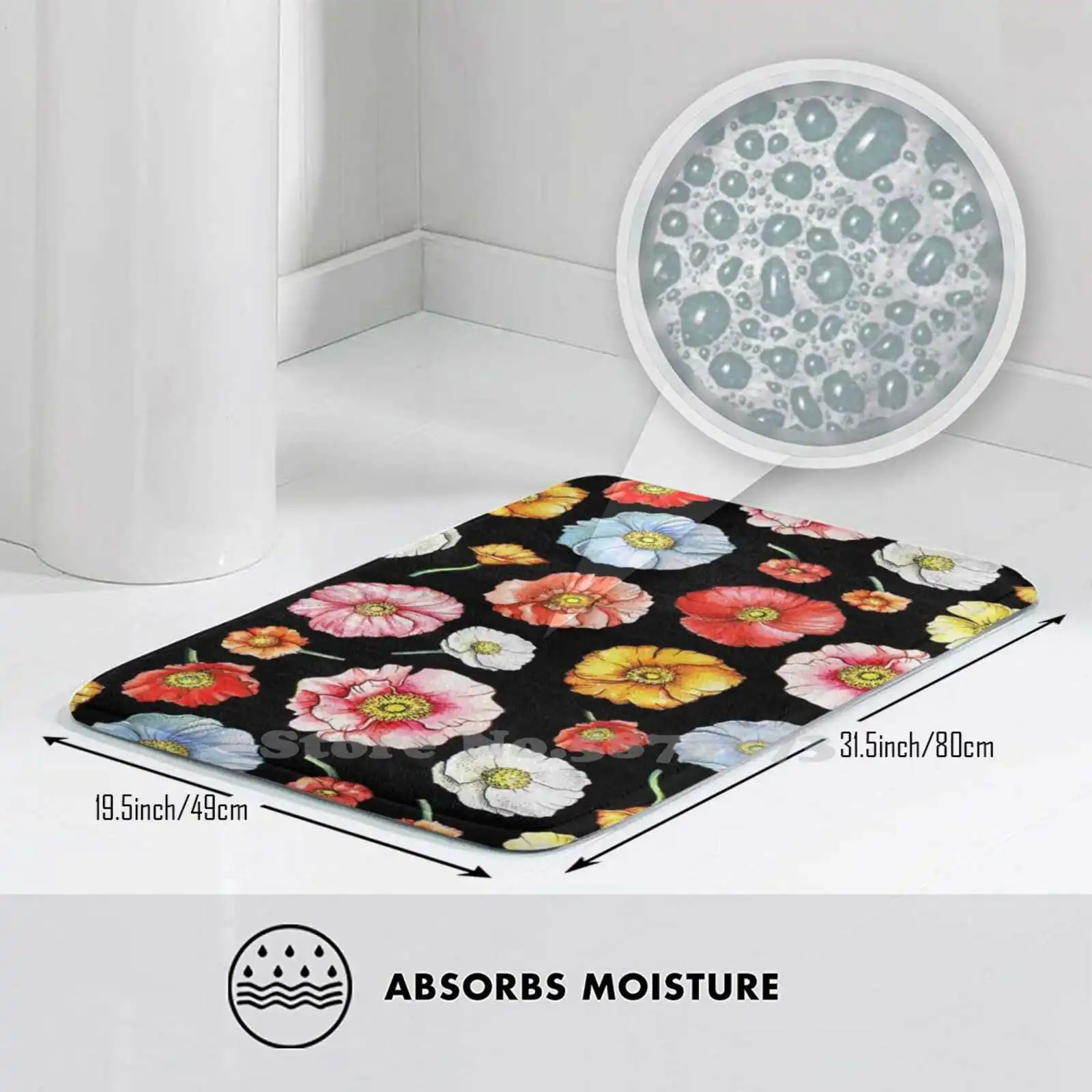 Разноцветный Мак 3D мягкий нескользящий коврик для ног фон баннер красивая