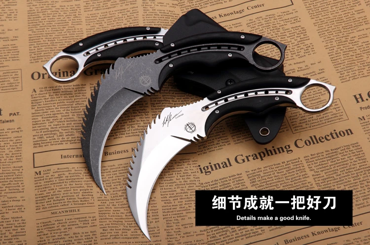 Фиксированный нож Karambit 9cr18mov лезвие сталь+ G10 Ручка Открытый Отдых тактические охотничьи ножи утилита выживания EDC ручной инструмент