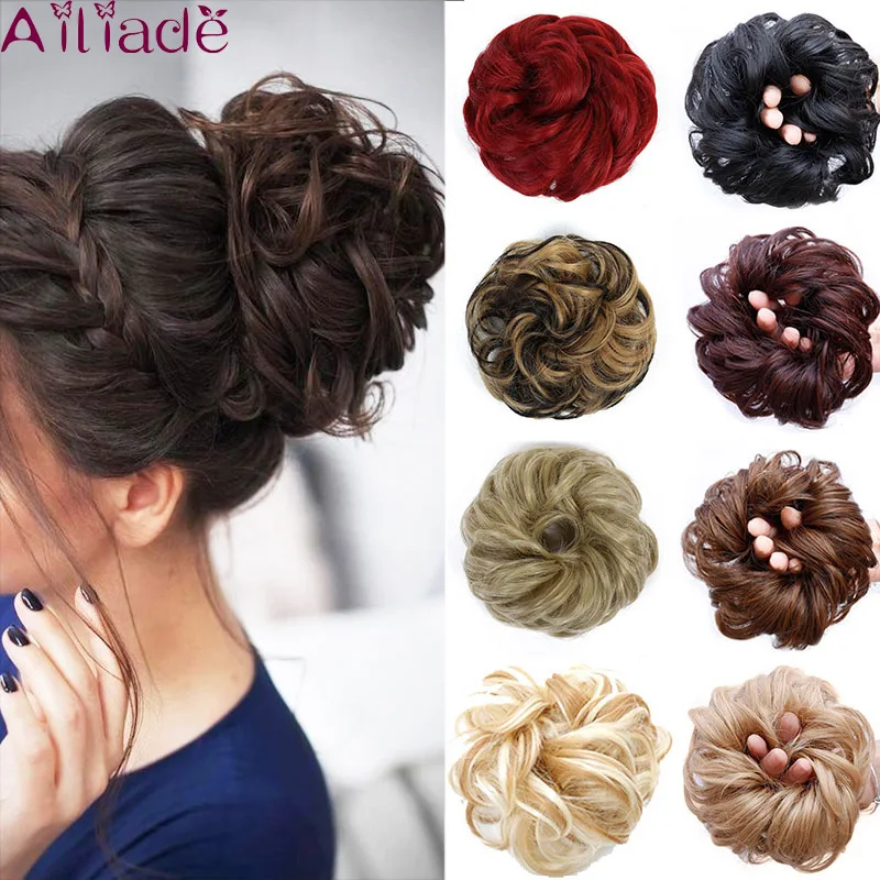 AILIADA синтетические гибкие пучки волос Кудрявые резинки шиньон эластичные
