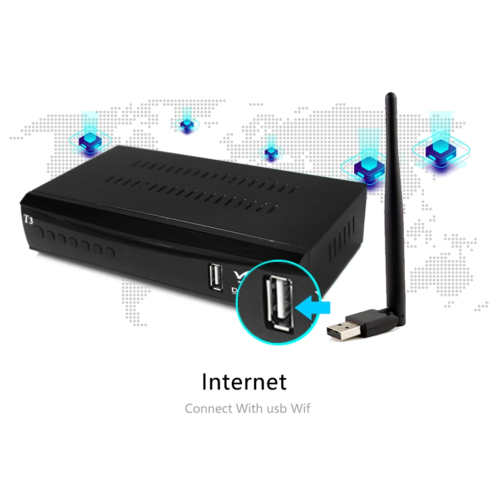 Новейшая модель DVB T2 цифровая ТВ приставка приемник 1080P тюнер ресивера H.265