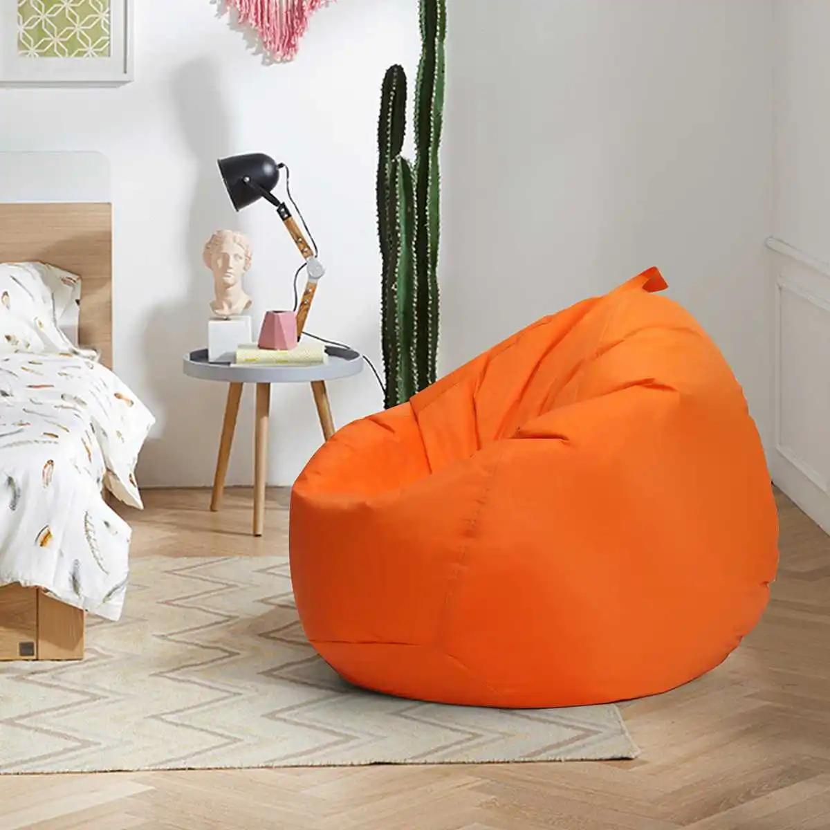 

100x120CM Lazy BeanBag Sofas Cover Chairs without Filler Linen Cloth Lounger Seat Bean Bag Puff asiento Couch Tatami Living Room