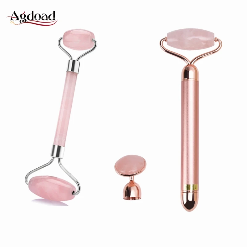 Электрический Вибратор розовый нефритовый ролик для лифтинга лица