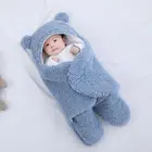 Милые флисовые мягкие детские одеяла для постельного белья, спальный мешок-конверт для новорожденных, хлопковый плотный теплый кокон, спальный мешок для малышей от 0 до 9 месяцев
