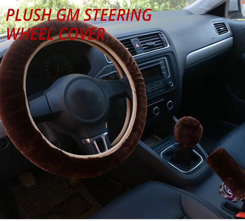 Универсальные Плюшевые Чехлы рулевого колеса автомобиля зимние чехлы из