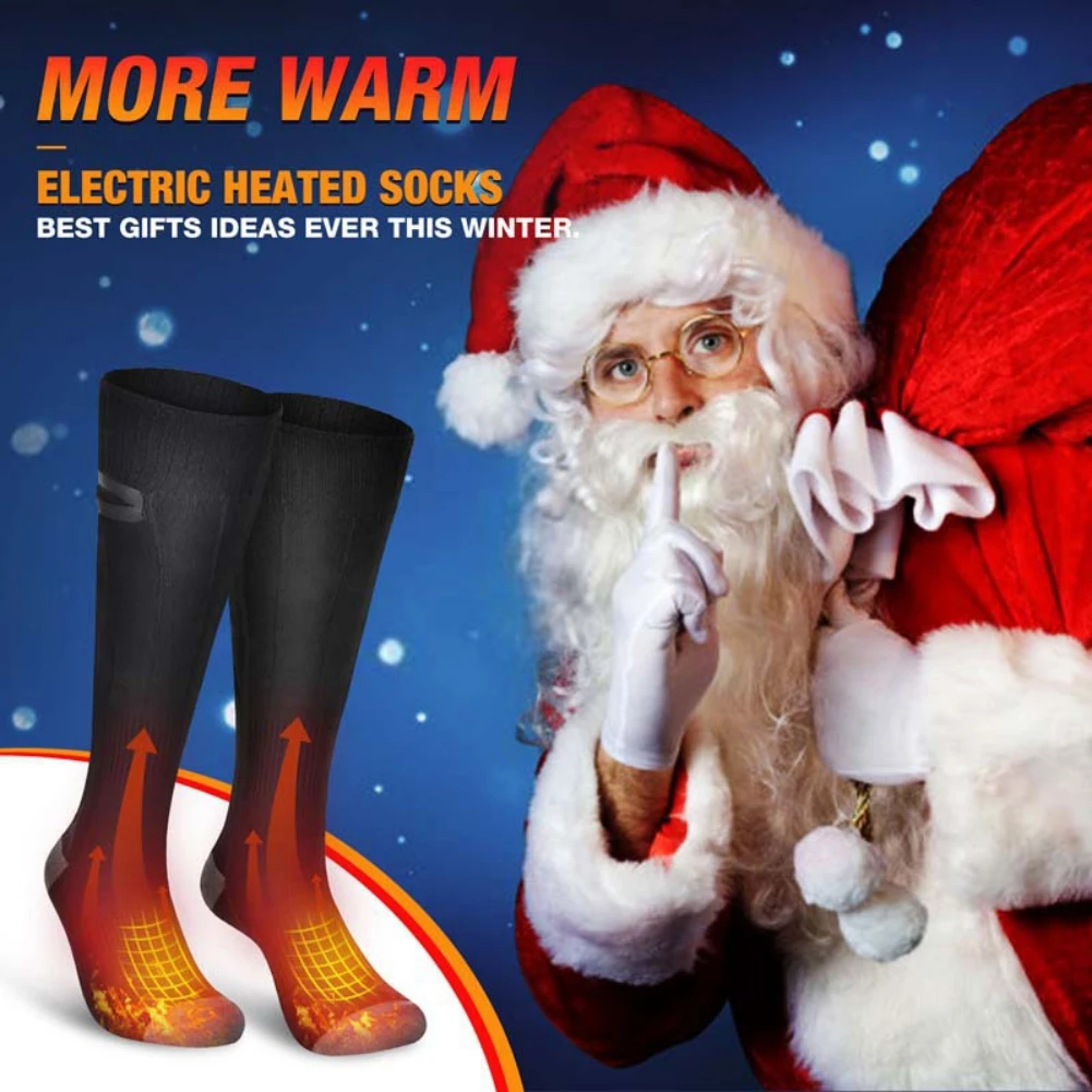 Electric Heated Socks Comfortable USB Rechargeable Battery Thermal Socks Unisex Heating Foot Warmer Sports Warming Socks