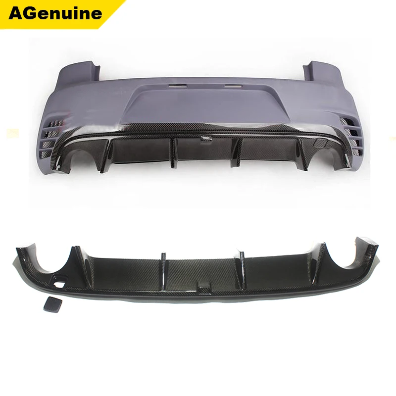 Углеродное волокно задний бампер выхлопная труба диффузор для губ Задняя Нижняя