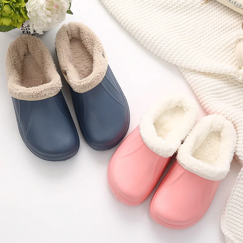 Зимние Модные женские тапочки Домашние из искусственной кожи Теплые меховые