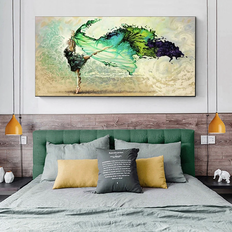 

Abstract Ballerina Girls Canvas Paintings on the Wall Art Butterfly Dance Girls Canvas Art Posters Blue Rhythm Art Pictures