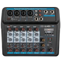 m 6 portable mini mixer audio dj console with sound card usb 48v phantom power for pc recording singing webcast partyus plug