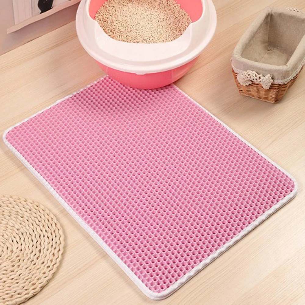 Hot New Comfortable Foldable Double-Layer Cat Litter Mat Heating Dog Bed Mat Pet Cat Rug Eva Foam Trapper Pad Washable Mat