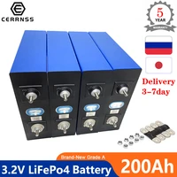 new grade a 3 2v 200ah lifepo4 battery cells 12v 24v 48v 202ah lithium iron phosphate solar rechargeable battery pack eu no tax