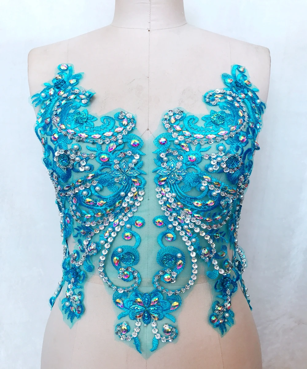 Аппликация Стразы с V-образным вырезом кружевной Цветочный Аксессуар сделай сам