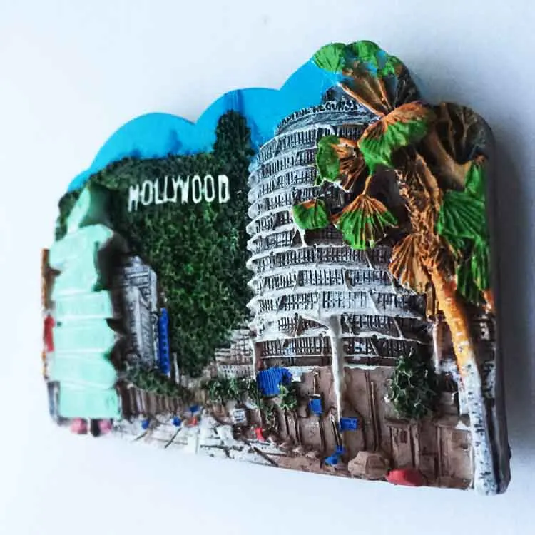 Магнитный стикер-сувенир QIQIPP Лос-Анджелес, Калифорния, США для холодильника, коллекция Голливуд, компаньон-подарок.