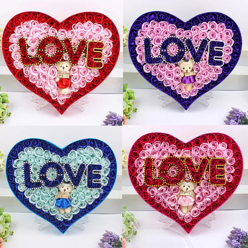 Подарочная коробка сделай сам в форме сердца для мыла и цветов розы букет свадьбы