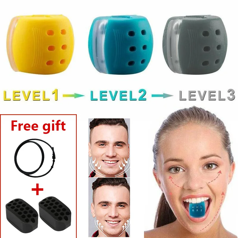 Массажер для лица и фитнеса мужчин тренажер челюсти мышц pop n go щеточка жевания