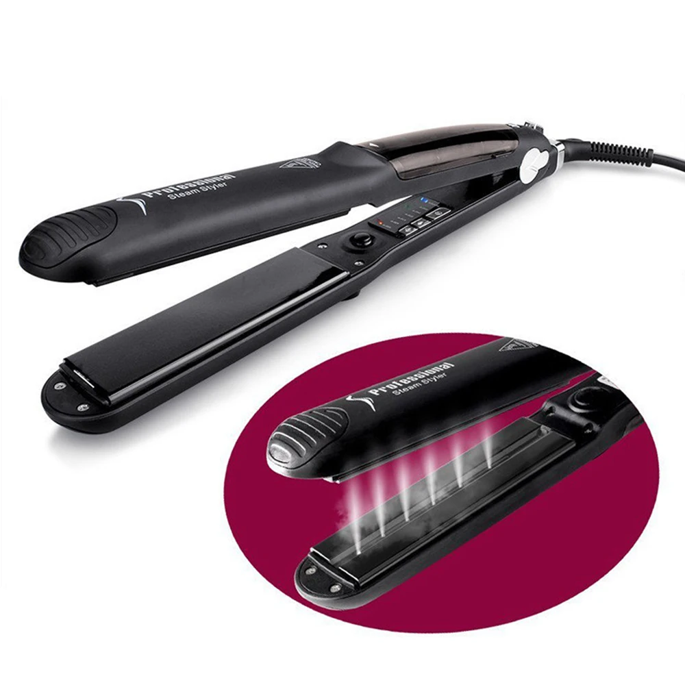 

Professional Steam Hair Straightener 6 Gear Ceramic Tourmaline Ionic Flat Iron Hair Straightener for Women Hair Styling Tools