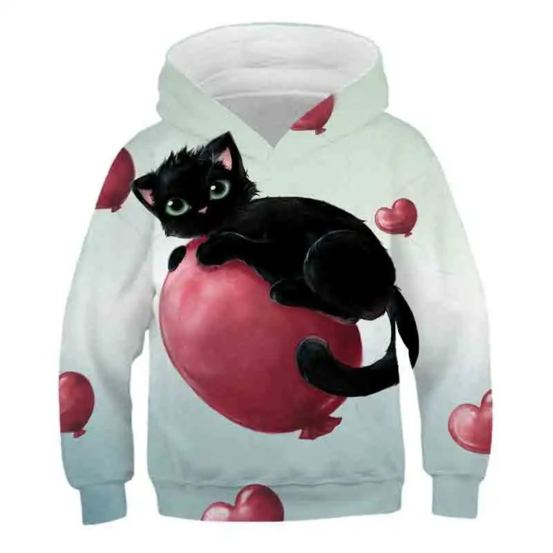 

Children Hoodies animals cat Sweatshirts Kids hoodies polyester Pullover Tops for Boys Autumn winter hot sale Clothes 4-14 Years