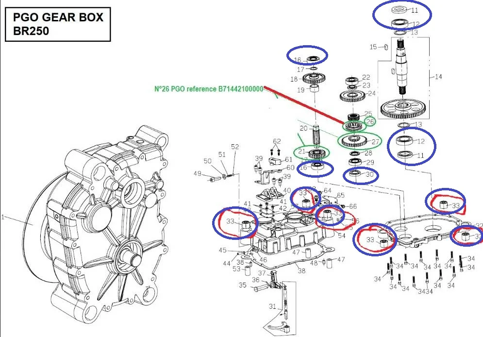Уплотнители и втулка подходят для коробки передач pgo250багги часть № 2 шт. 11 12 16 30 6