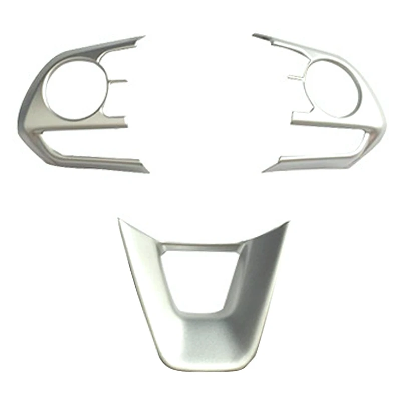 

Автомобильный чехол на руль из АБС-пластика, серебристый декоративный стикер на руль для Toyota Corolla RAV4 2019-2020