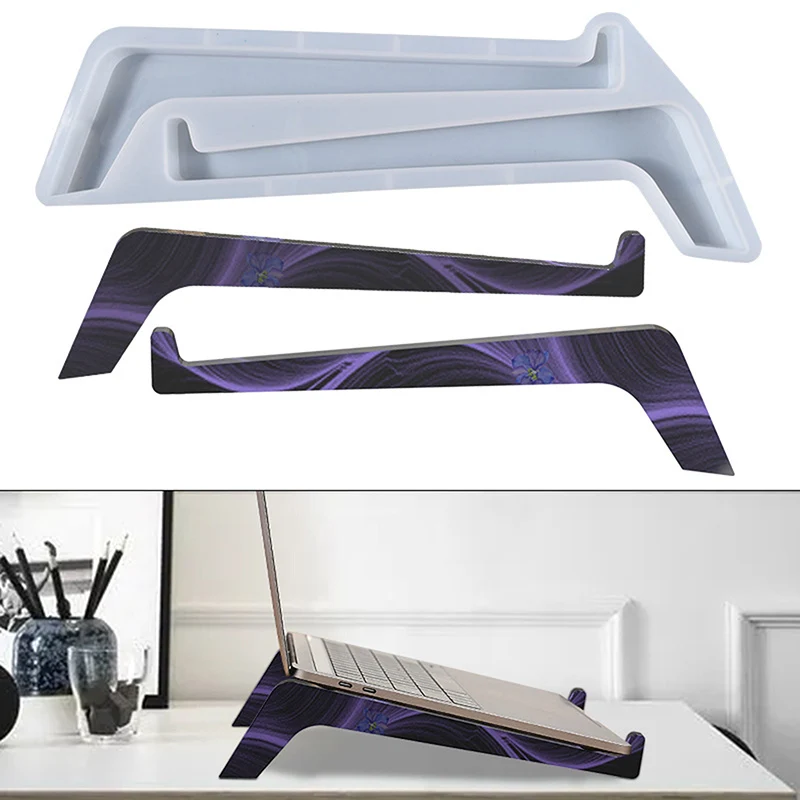 DIY Making Resin Epoxy Laptop Stand Base Notebook Holder Silicon Mold Craft