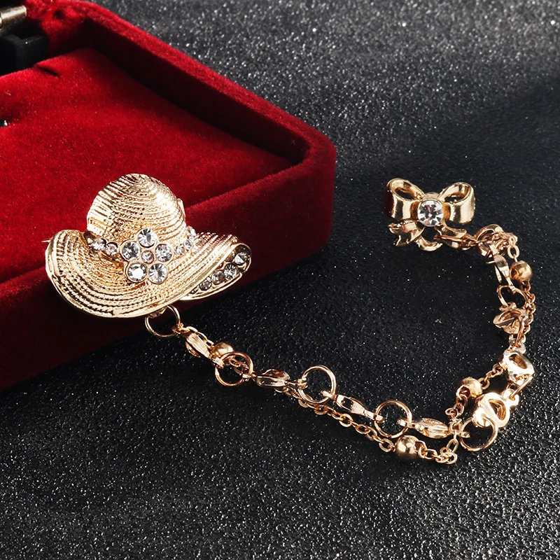 I-Remiel модная Корейская соломенная шляпа стразы брошь булавка женские ретро броши