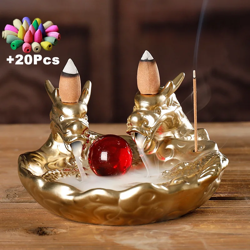

Incense Chinese Dragon Ceramic Backflow Incense Burner Ceramic Ashtray Mascot Car Decoration Tea Pets