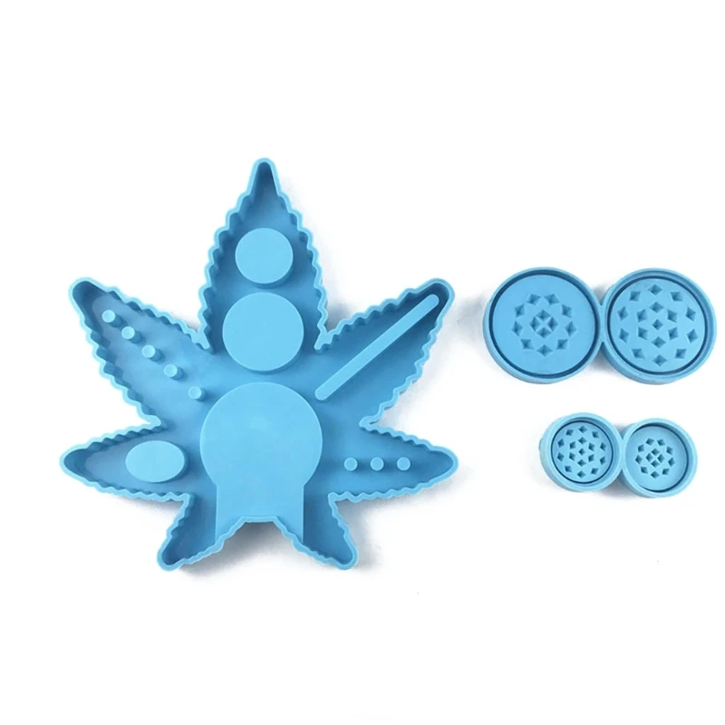 

W89D Leaf Serving Tray Plate Board Epoxy Resin Mold Cigarette Spice Grinder Case Silicone Mould DIY Crafts Ornaments Tool