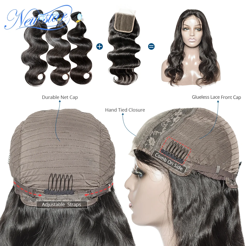 Brazilian Body Wave 150%Density Lace Wig Glueless 4x4 Closure Wig Customized New Star Virgin Human Hair Wig For Black Women