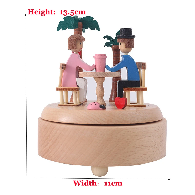 

Beech Wood Music Box, Music Box For Couples Meeting In A Coffee Shop, Creative Home Study Bedroom Art Decoration, Christmas Gift