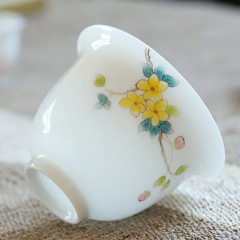 Нефритовая глина ручная роспись белая фарфоровая чаша большой китайский