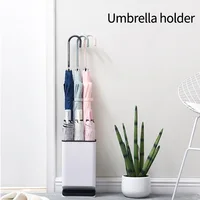6 Hole Household Indoor Umbrella Storage Rack with Drain Tray for Long and Short Umbrella Rack Non-Slip ABS Floor Umbrella Stand