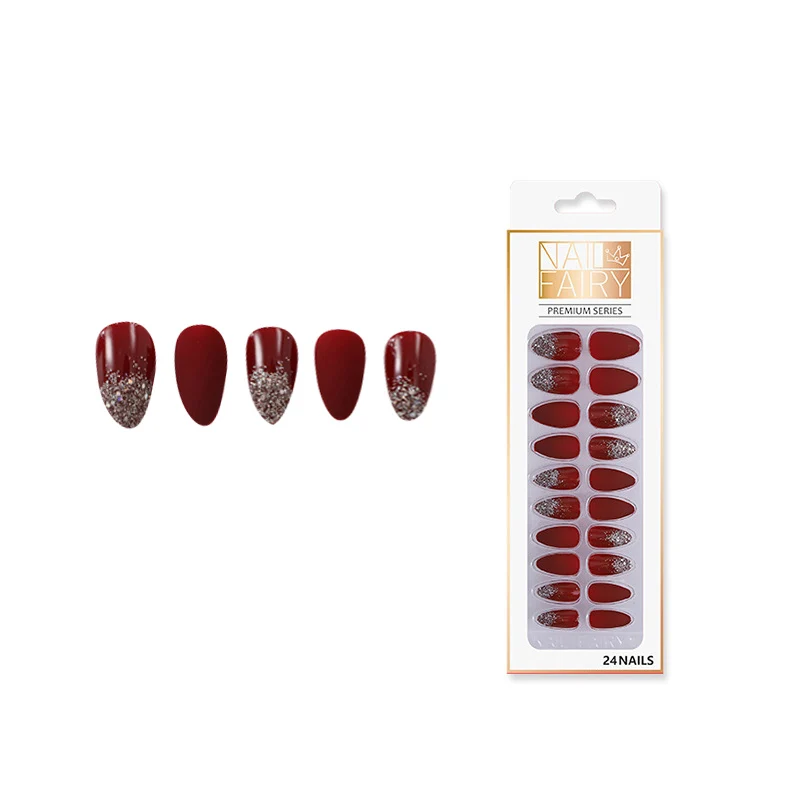 

24 шт., накладные ногти с эффектом пламени