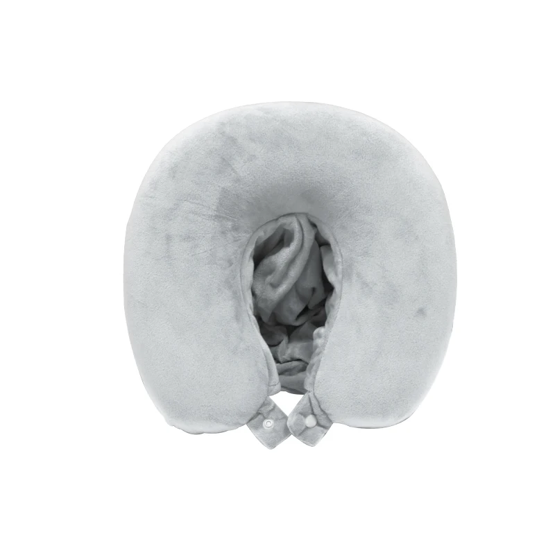 Best Oem Pure Memory Foam Hoodie Travel Rest Grey Neck Pillow Custom Logo |