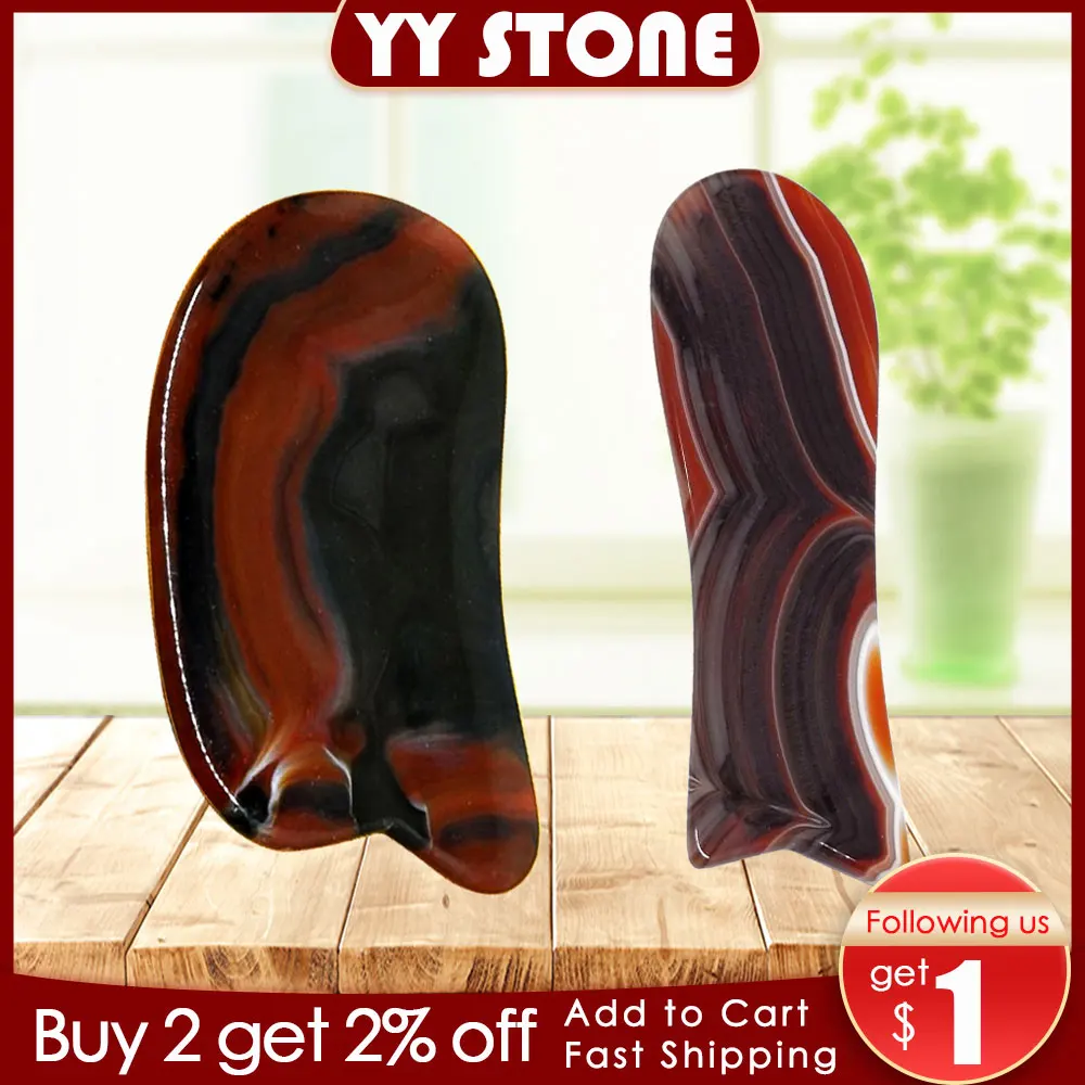 Роликовый массажер для лица с красным агатом похудения инструмент лифтинга