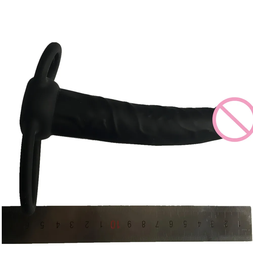 Fantasy 5 дюймов двойное промбер проникающее ремешок на любовь всадник силиконовый