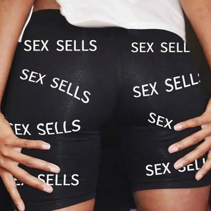 

European And American Women's Cotton Leisure Sports Letter Printed Shorts Yoga Pants