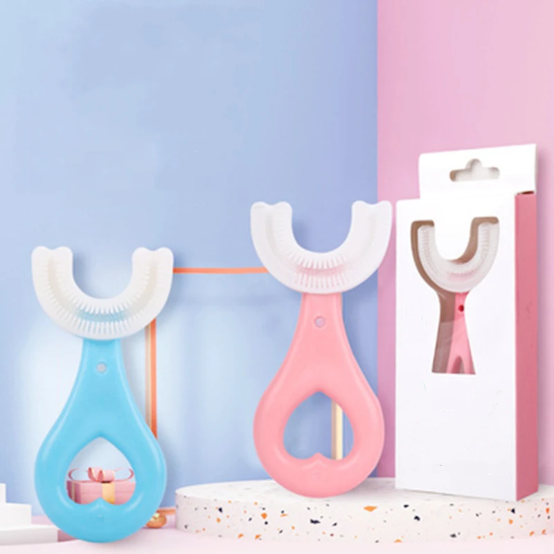 

Cute U-shaped Baby Silicone Toothbrush Children's Teeth Simple Baby Brush Cleaning And Care Convenient Toothbrush Oral