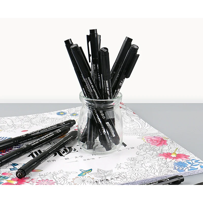 Черный тонкий наконечник эскизная ручка для рисования линия комиксов аниме