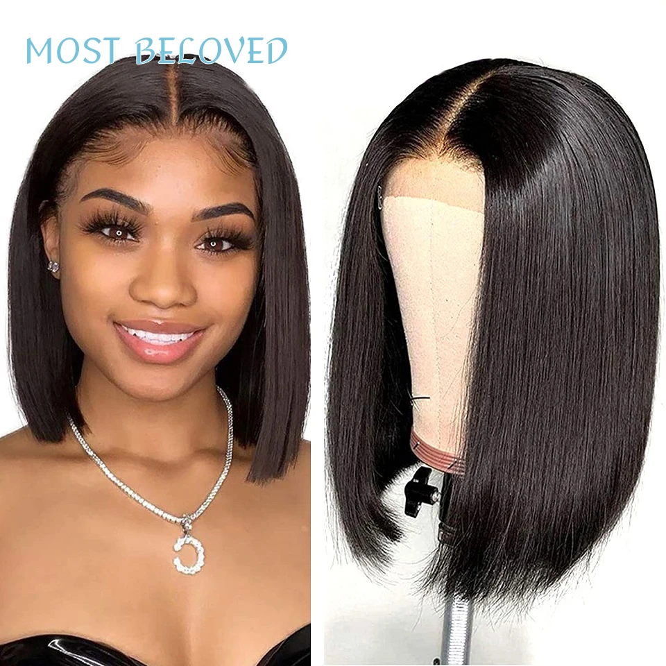 

13x4 Lace Front Wigs 4x4 Lace Closure Bob Wig Short Human Hair Wig For Black Women PrePlucked Cheap Straight Wig 150%