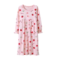 kids girl nightdress girls long dress toddler girls sleepwear strawberry kids nightgown kawaii princess dress childrens pajamas