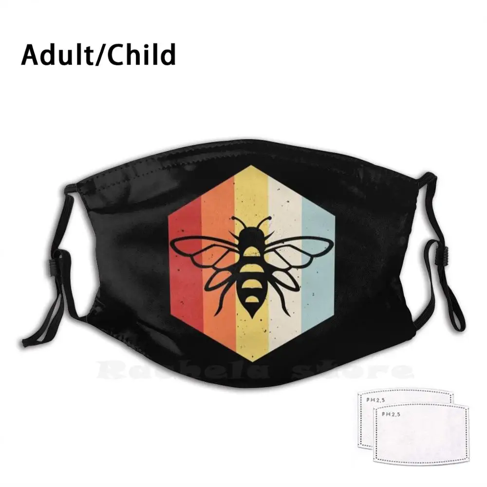 

Многоразовая маска для лица Pm2.3164, фильтр для пчеловодства с забавным принтом, пчелиный мед, пчелиный воск