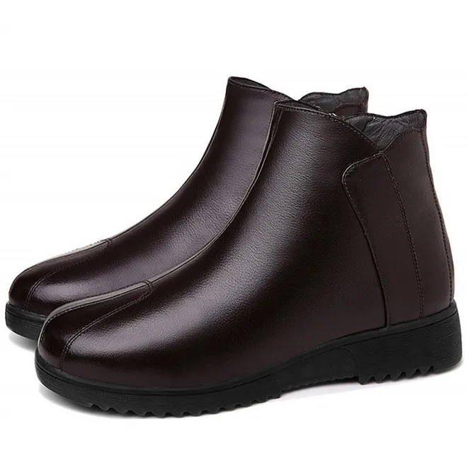 

New Female Platform Shoes Autumn Martin Boots Women's Ankle Boots Genuine Leather Wedges High Heels Shoes N0079